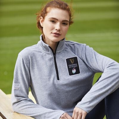 Guinness Official Merchandise Six Nations Fleece With Embossed Crest, Grey Colour